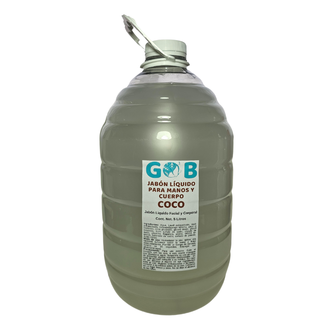 Jabón Líquido para Manos y Cuerpo de Coco - 5 Litros (Garrafa)