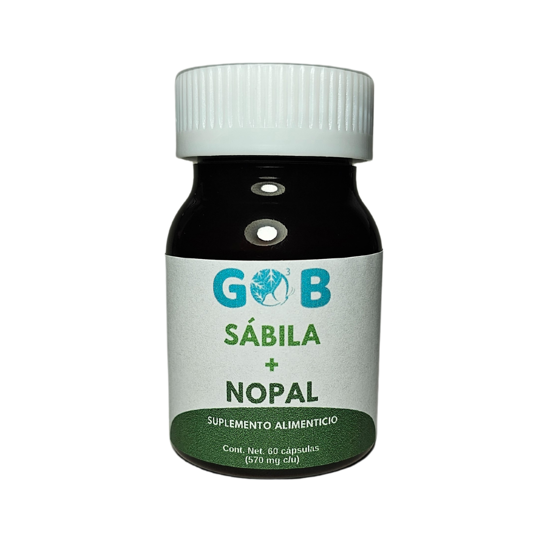 Sábila y Nopal en polvo - 60 Cápsulas (570 mg por cápsula)