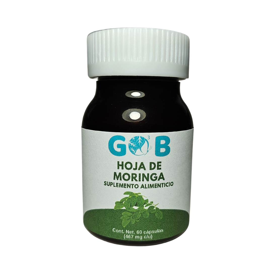 Hoja de Moringa en polvo - 60 Cápsulas (467 mg por cápsula)