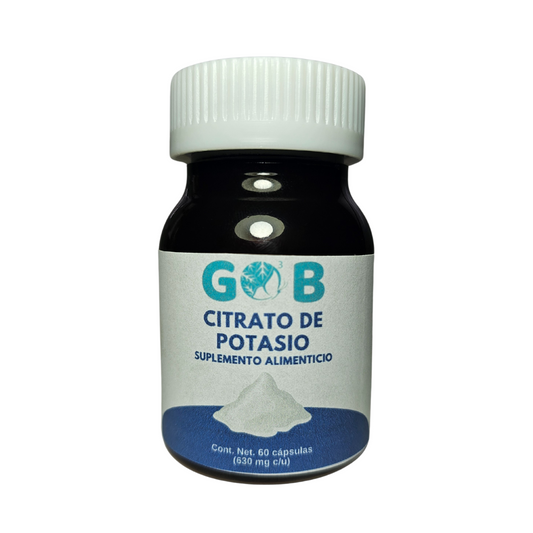 Citrato de Potasio en polvo - 60 Cápsulas (630 mg por cápsula)