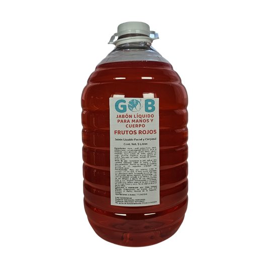 Jabón Líquido para Manos y Cuerpo de Frutos Rojos- 5 Litros (Garrafa)